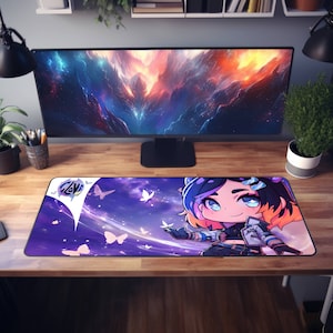 Chibi Clove Valorant Desk Mat - Adorable Clove Agent Chibi Version Mouse Pad - Gaming Decor