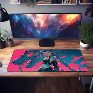 Desk Mat, Arcane Jinx and Warwick Design - Gaming Mouse Pad, League of Legends Desk Accessories, Office Desk Decor, Keyboard