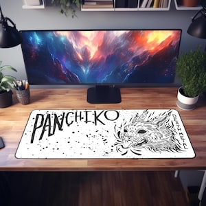 Panchiko Death Metal skrivbordsmatta - Edgy Gamer-matta för hemmakontoret, present till musikälskare, unik skrivbordsdekor, inspirerad av heavy metal