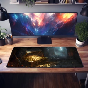 Treasure Chest in Dungeon Desk Mat - Dark and Darker Game-inspired Art Mouse Pad - Gaming Accessories -  Desk Decor