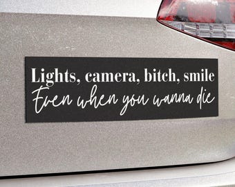 Swifty Car Magnet: Lights Camera Bitch Smile, Taylor Fan Merch