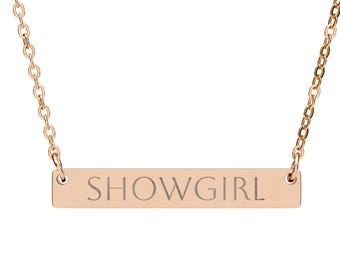 Swifty Showgirl Necklace Gift: Horizontal Bar, Taylor Fan Jewelry