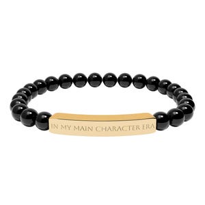 Braccialetto dell'amicizia Swifty Gift: Era del personaggio principale, pietra naturale, elastico Onyx