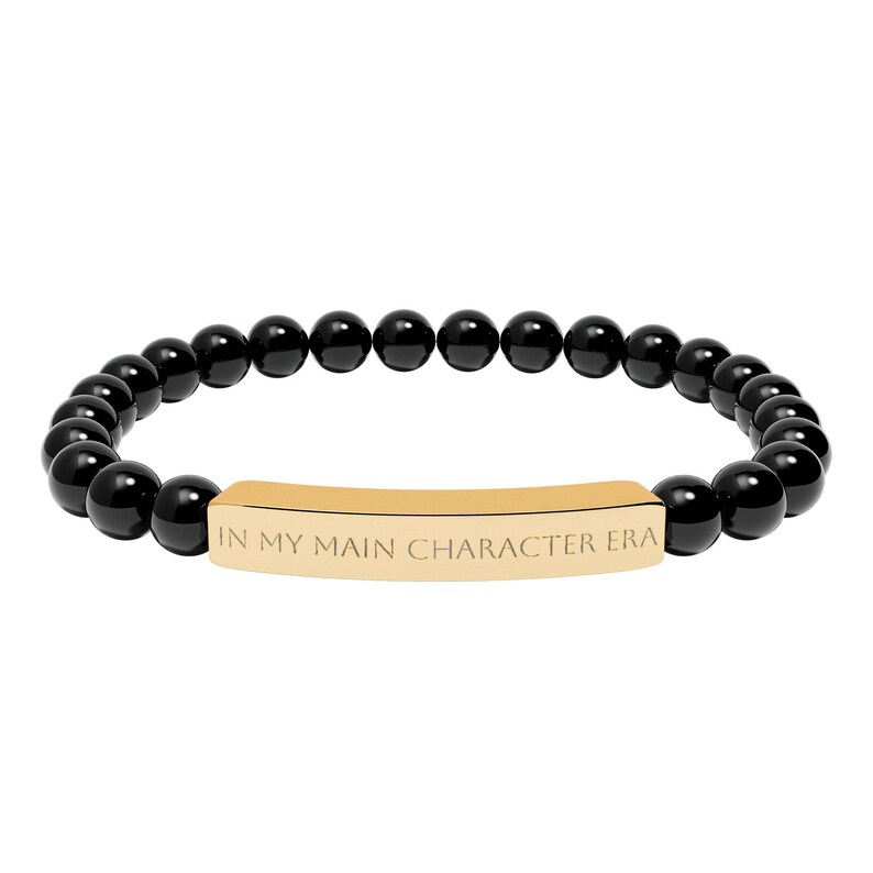 Braccialetto dell'amicizia Swifty Gift: Era del personaggio principale, pietra naturale, elastico Onyx