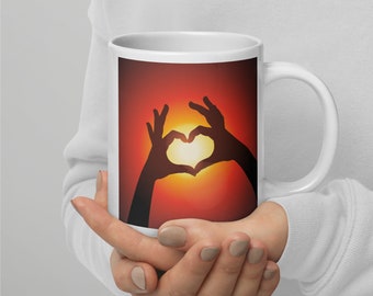 Klassische weiße glänzende Tasse | Elegante Keramik Kaffeetasse | Schlankes Modernes Design