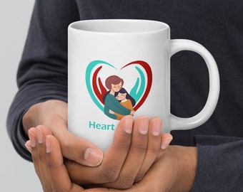 Heart to Heart Mug | Ceramic Coffee Cup, Microwave & Dishwasher Safe