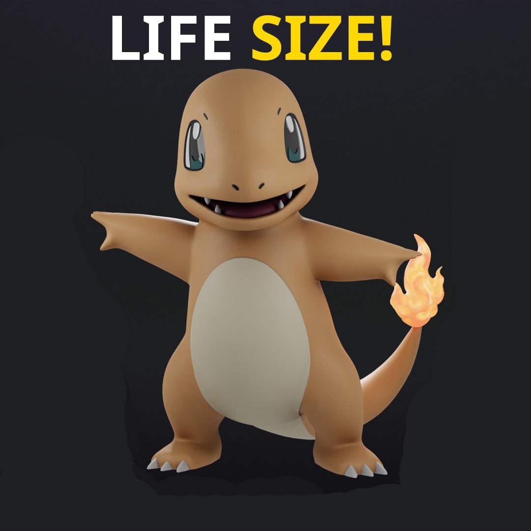 Life Size and Mini Charmander 3D Printing High-quality STL Printer ...