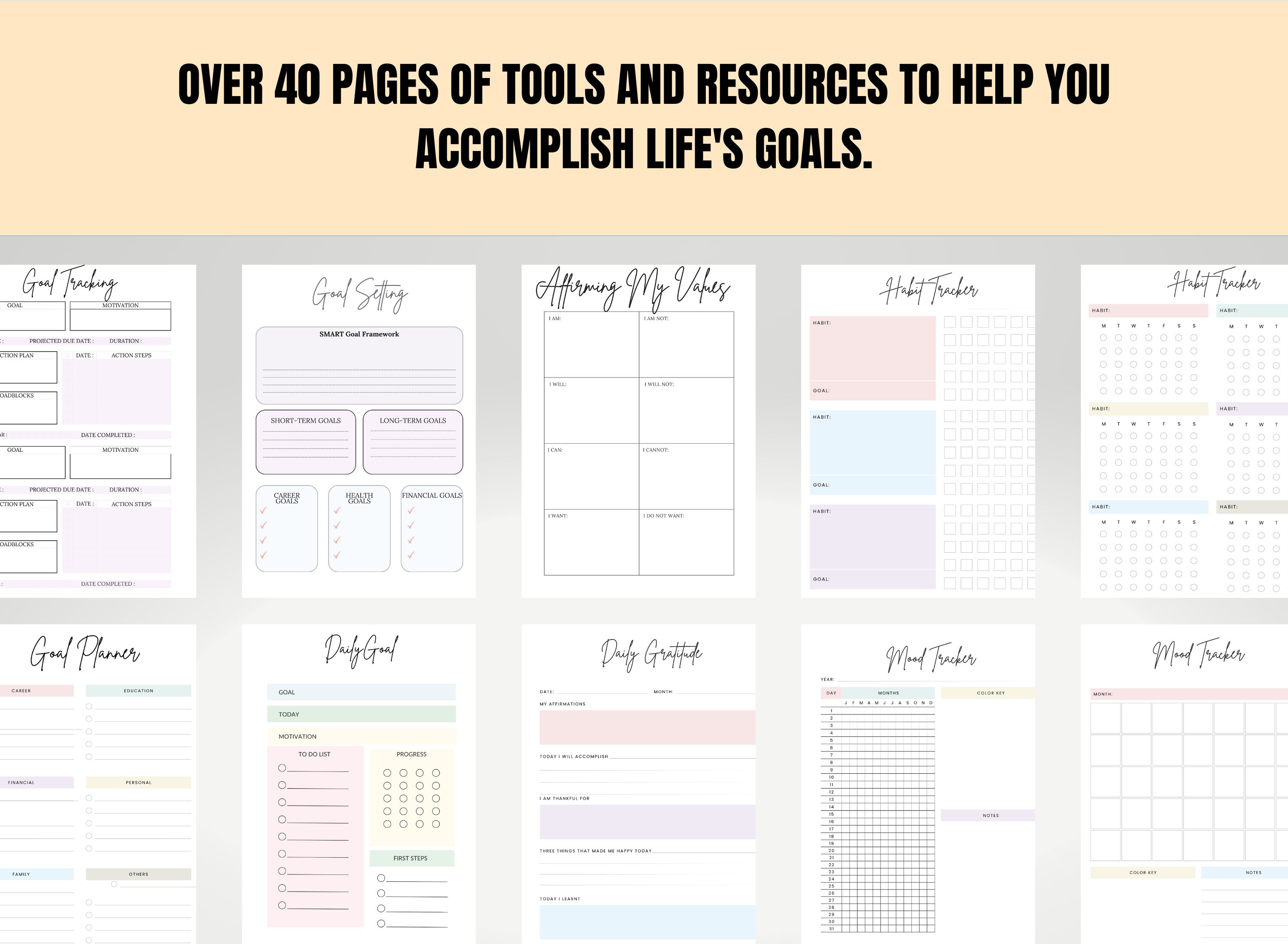 Goal Planner Printables, 2024 Goals Tracker, Goal Planner Kit, 2024 New ...