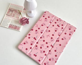 Coquette bow iPad Case with Apple Pencil Holder for iPad 11 10 9 8 7, iPad Air 7 6 5 4, iPad Pro 11" M4 M2, Cute iPad Cover