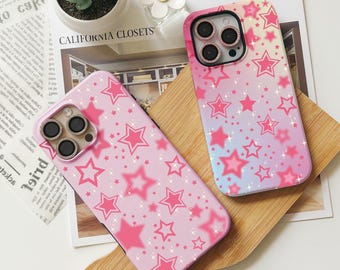 Pink Star iPhone Case: Y2K Girly Magsafe Protective Case
