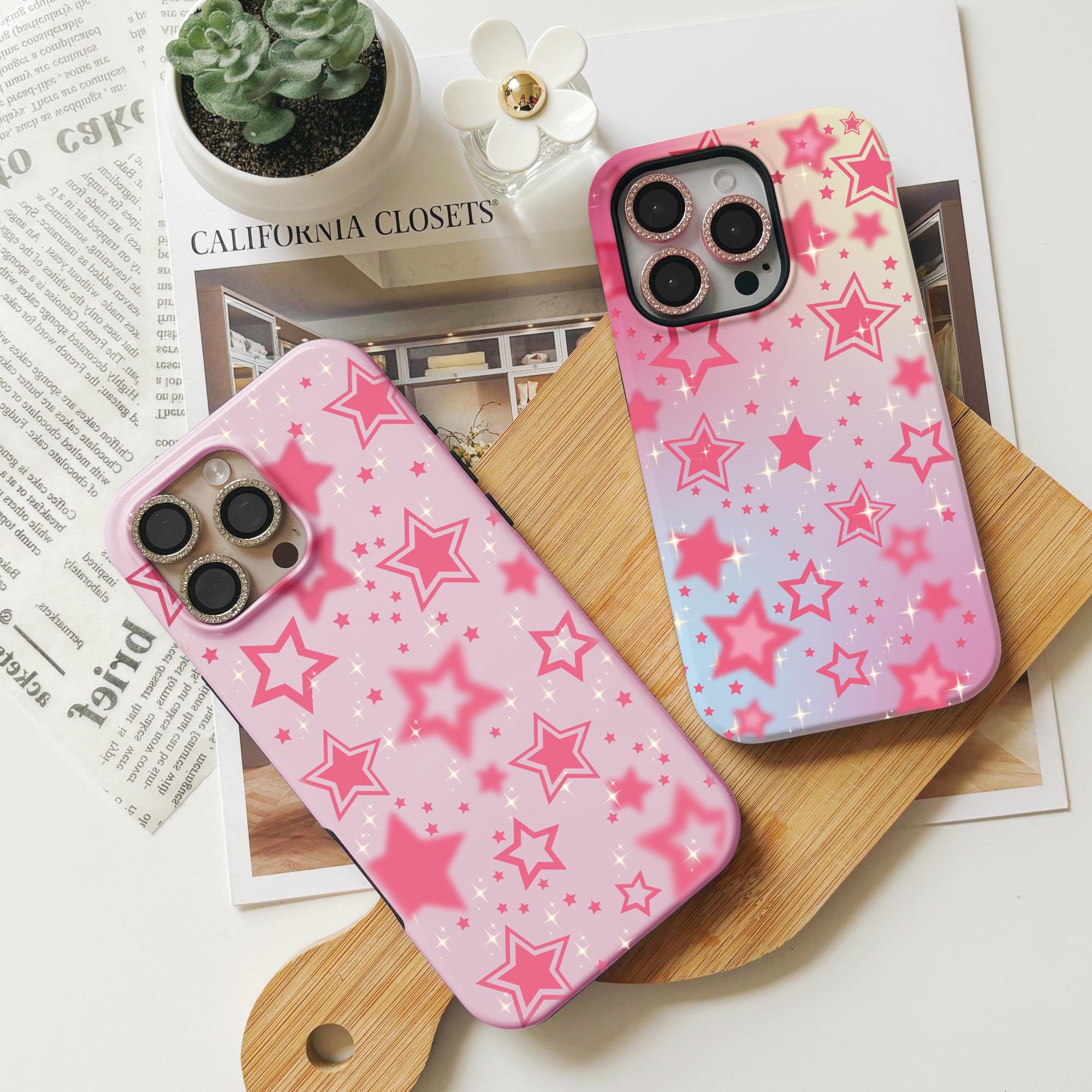 【DIMANCHE】STAR SNATY CASE (PINK) Amazon.com: TotePrint Clear Pink Star Large Cosmetic Bag