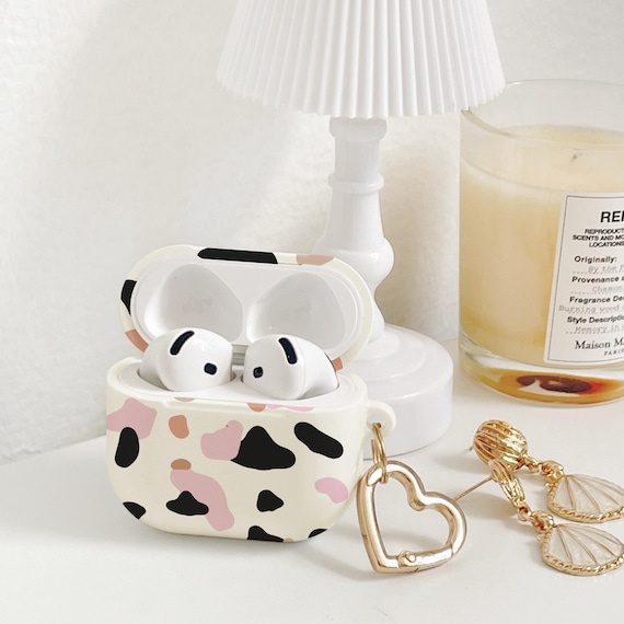 Cow Print Airpods Case, Girly Aesthetic, Protective Cover With