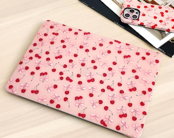 Cherry Bow MacBook Case: Floral Laptop Cover