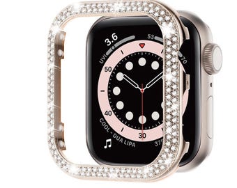 Rhinestone Apple Watch Cover: Protective Bling Case, Series 1-10