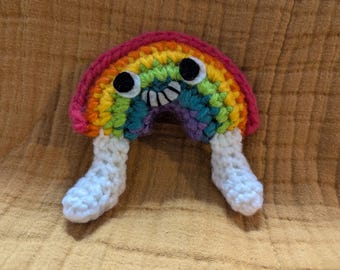 Peluche de arcoíris feliz tejido a crochet amigurumi