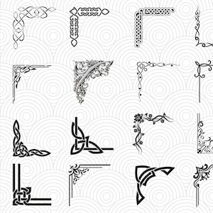 Celtic Corners Svg / Celtic Svg / Simbolo astratto Svg / File Svg per Cricut / Download immediato Simbolo mistico Svg / Design del bordo celtico