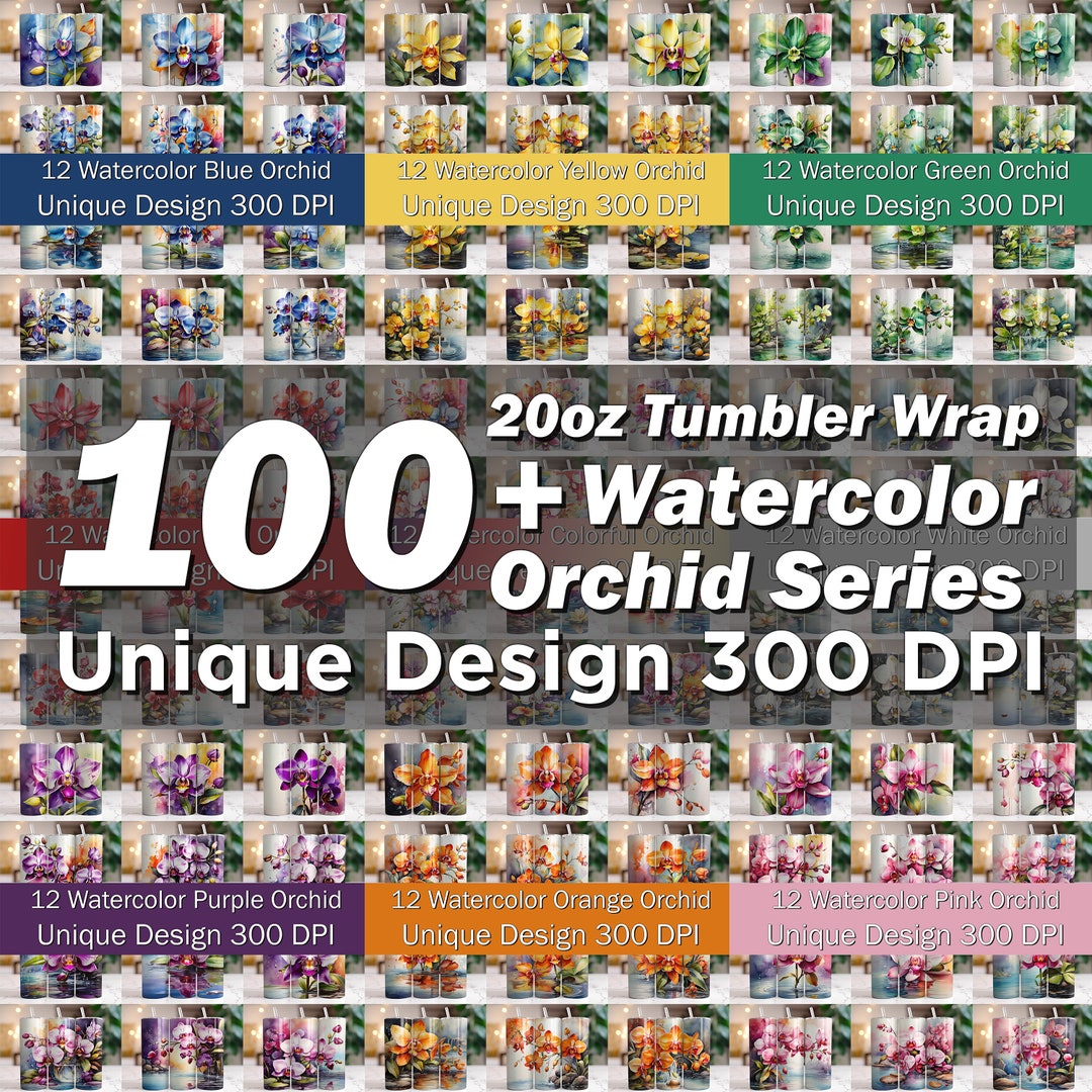 100+ Watercolor Floral Tumbler Wrap Bundle 20oz Skinny Tumbler Wrap Png ...
