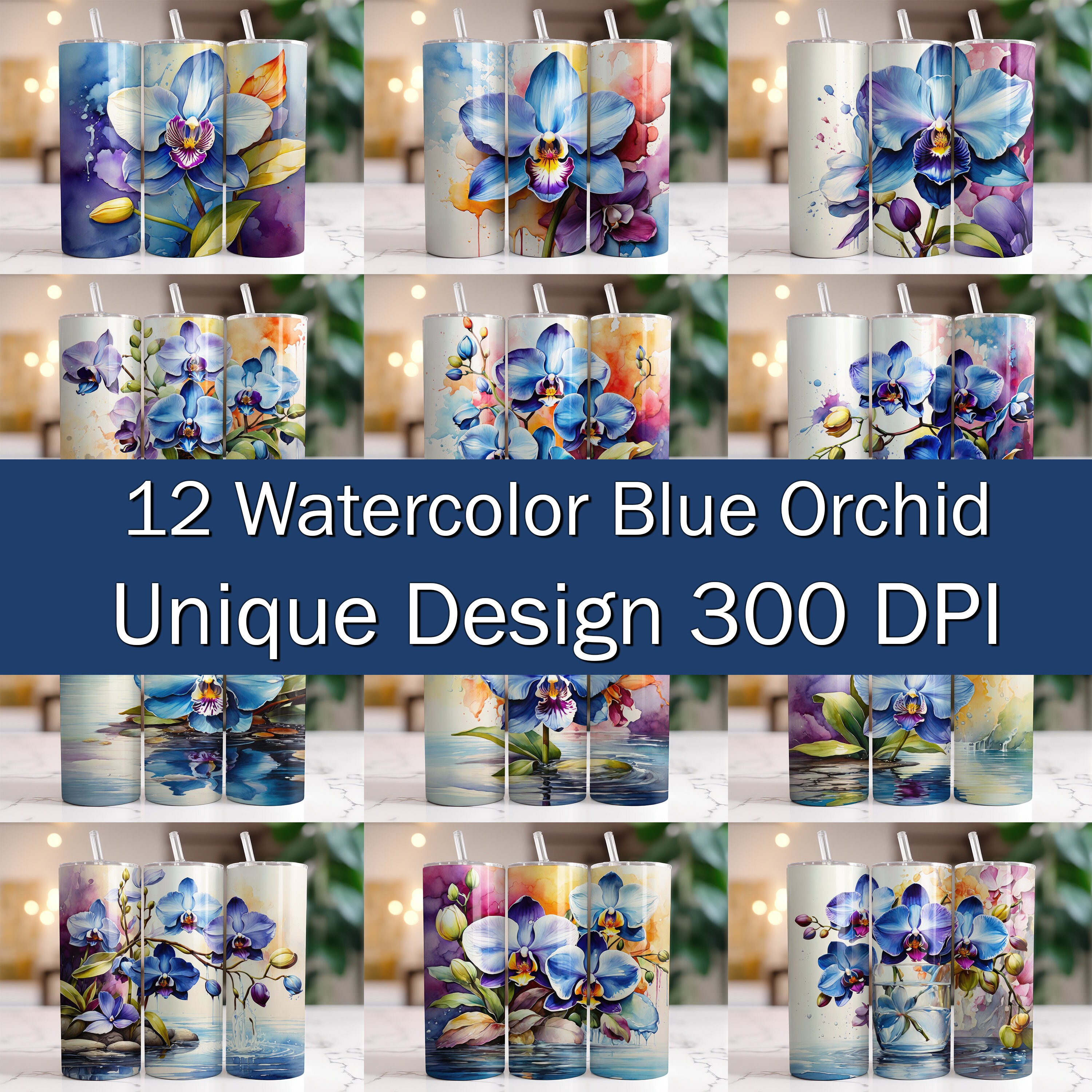 100+ Watercolor Floral Tumbler Wrap Bundle 20oz Skinny Tumbler Wrap Png ...