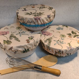 Reusable Mixing Bowl Cover, Floral Kitchen Bowl Cover, Sustainable Gift, Eco-Friendly Bowl Cover, Picnic BBQ Food Cover, Floral Food Cover
