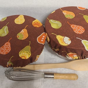 Reusable Washable Cotton Bowl Cover, Pear Bowl Cover, Sustainable Food Cover, Flower Bowl Cover, Eco-Friendly Cover, Picnic & BBQ Food Cover