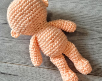 Patrón base de muñeca de crochet: Amigurumi Chibi, muñeca vudú y elfo