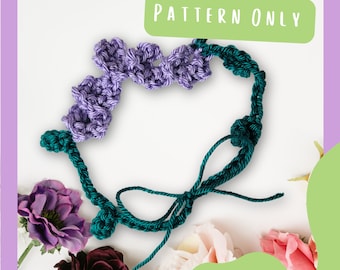 Patrón de crochet para pulsera floral hecha a mano