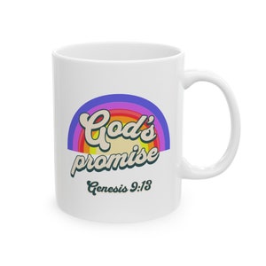 Gods Promise Bible Verse Ceramic Coffee Mug 11oz 15oz, Genesis 9:13, Scripture Tea Cup, Christian Gifts