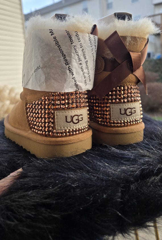 Bedazzled Toddler Uggs Bailey Bows - Etsy