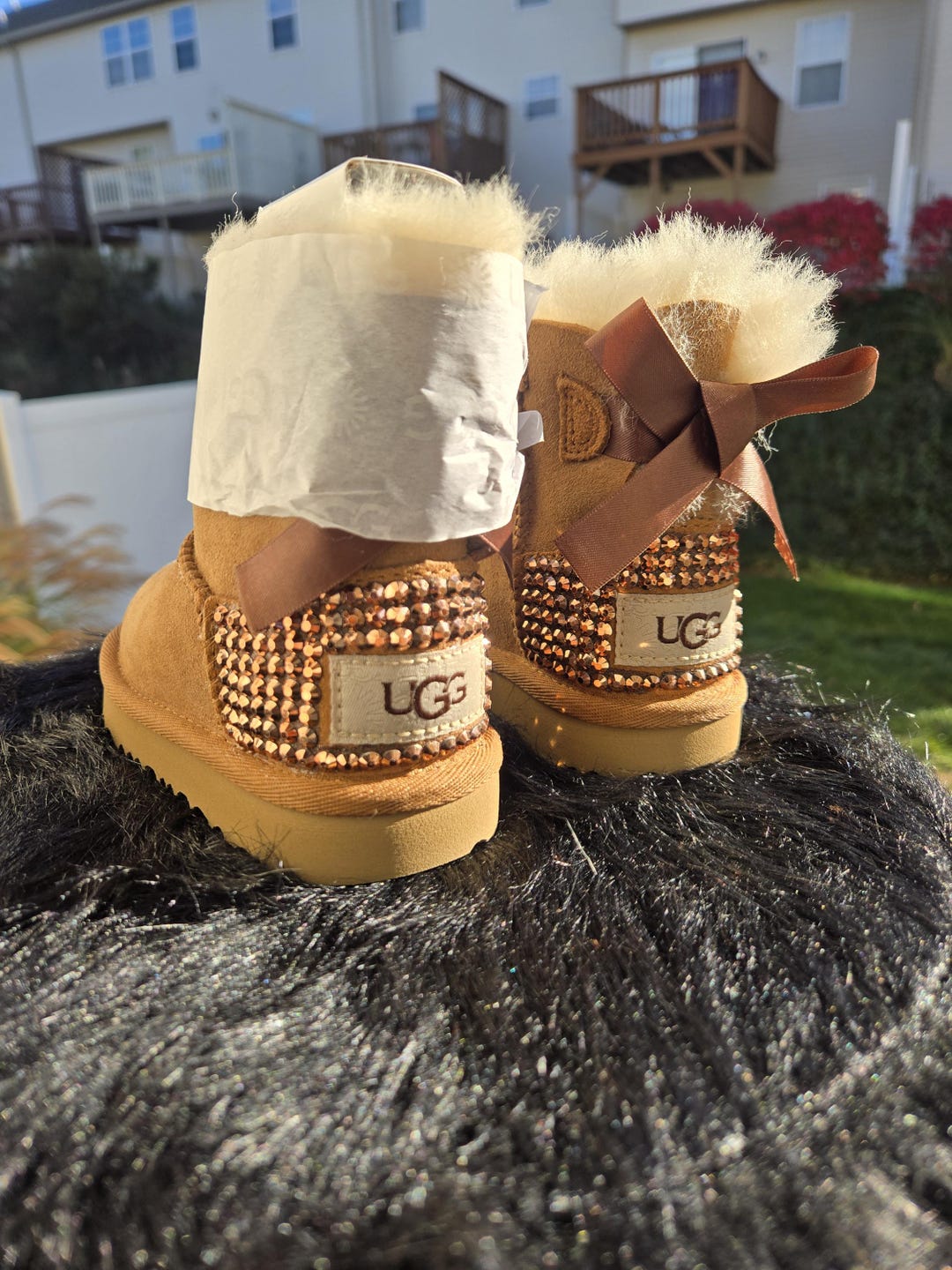 Bedazzled Toddler Uggs Bailey Bows - Etsy