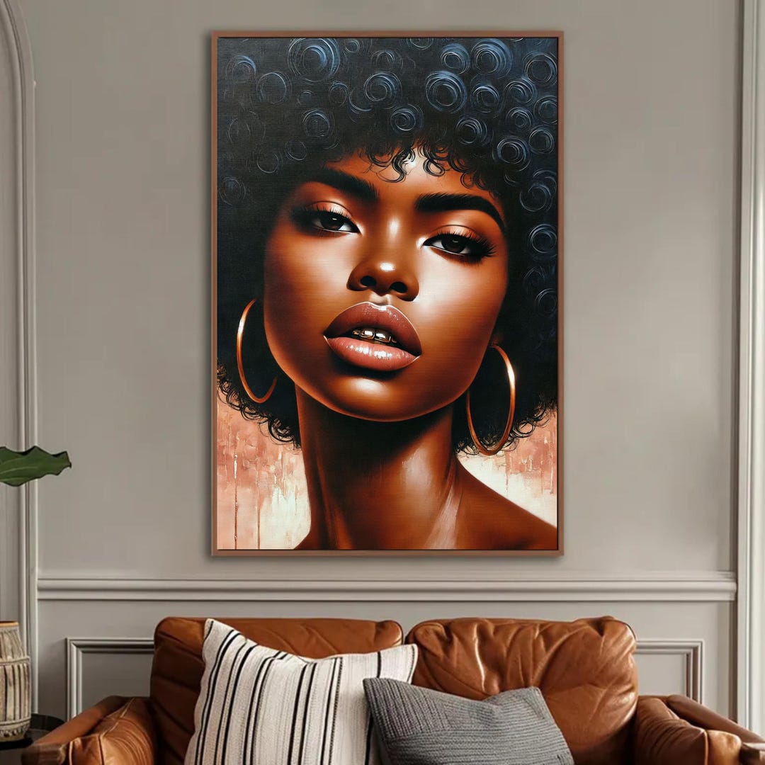 Black American Urban Wall Art, Black Girl Art Unframed, Black Women