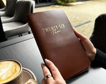 Genuine Leather Menu Cover: Restaurant Bar Menu Holder