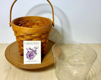 Longaberger 1994 Measuring Basket with Liner, Woven Maple Hardwood Farmhouse Decor