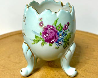 Vintage Napcoware Cracked Egg Vase | Robin Egg Blue Porcelain Planter