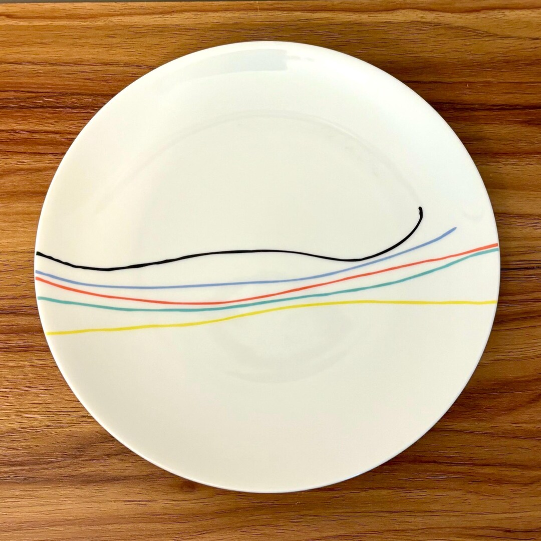 Vintage Studio Nova 8-inch Color Threads Plates - Retro Dinnerware With ...