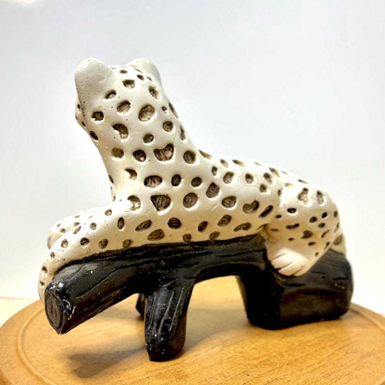 Vintage Chalkware Leopard Figurine: Mid Century Mexico MCM Jungle Cat ...