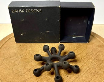 Dansk Quistgaard Spider Candle Holder 12 Arm Cast Iron Denmark MCM Candelabra Original Box