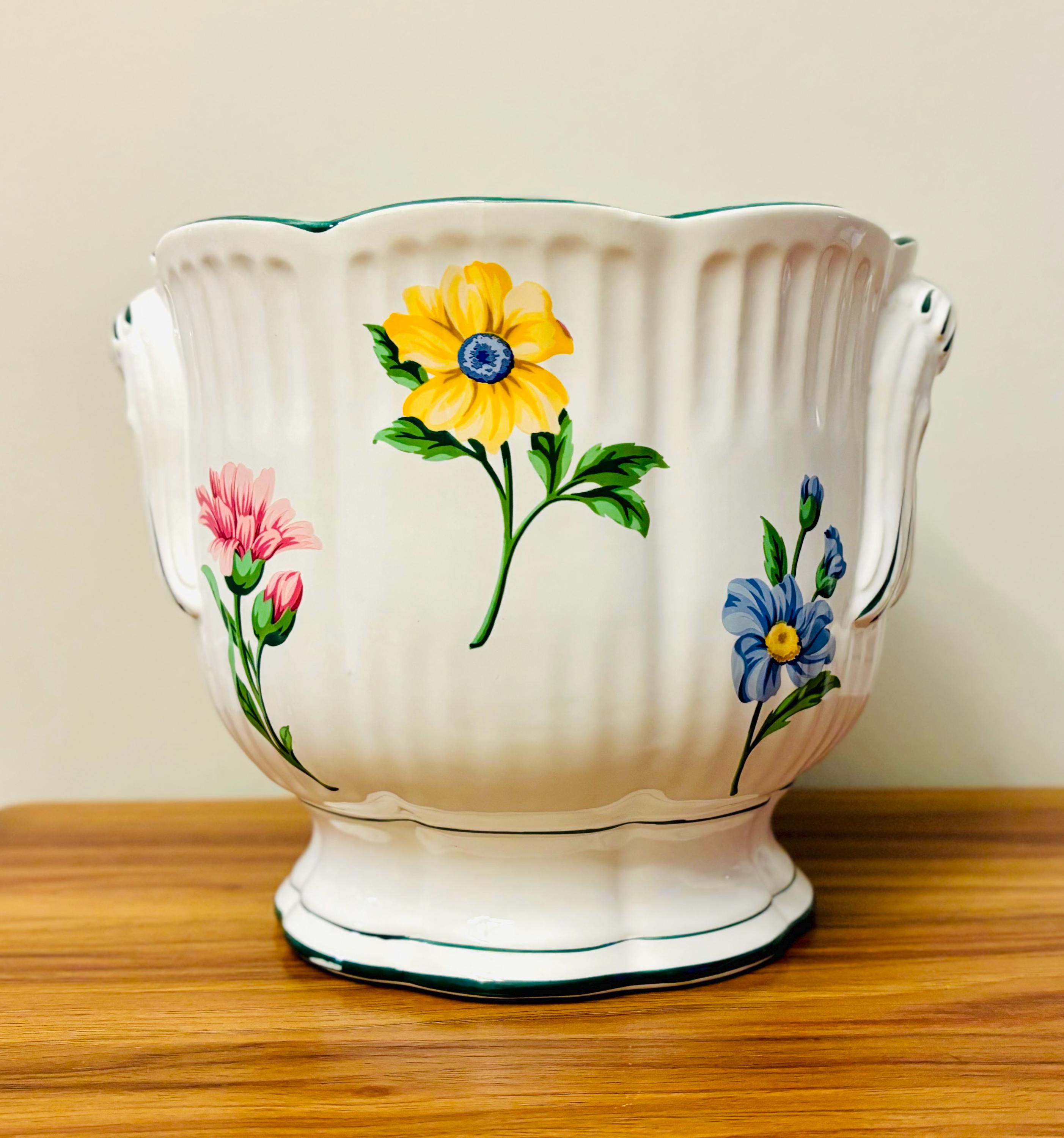 Vntg Tiffany & Co. Sinatra Cachepot 花柄 Vintage Tiffany & Co. Sinatra Cachepot – Floral Jardiniere Planter
