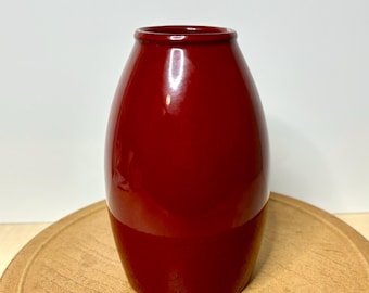 Scheurich 629-18 Oxblood Red Vase West German Pottery MCM Fat Lava Style 7” Vintage