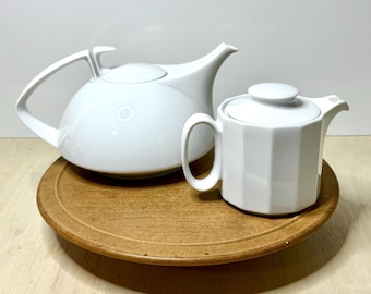 Rosenthal Gropius Teapot Creamer Set, Bauhaus Porcelain, Minimalist Tea Service