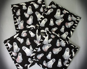 Ghostly Quilted Coasters - Set of 4
