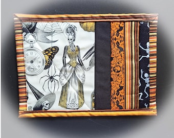 Handmade Fabric Quilted Halloween Mug Rug - Set of 2