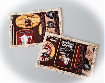 House Blend Coffee Quilted Fabric Mug Rugs - Set of 2