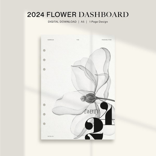 Minimal Flower Dashboard Printable Vellum Dashboard for LV GM Agenda Filofax Dashboard Kikki K Dashboard 2024 Dashboard