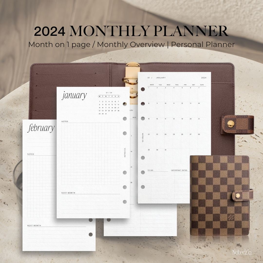 2024 Printable Personal Planner Inserts Monthly Planner Inserts 2024 ...