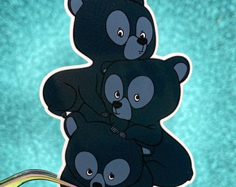 Triplets as Bears Sticker | Brave | Waterproof Vinyl Sticker