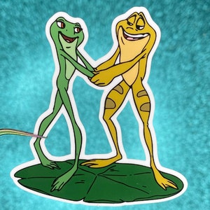 Tiana and Naveen as Frogs Sticker | The Princess and the Frog Sticker | Waterproof Vinyl Sticker