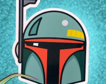 Pegatina de casco de Boba Fett / Star Wars / Pegatina de vinilo impermeable