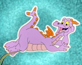 Figment Laying Down Sticker | EPCOT | Waterproof Vinyl Sticker