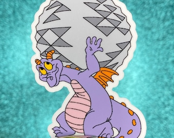 Pegatina de Figment Holding Spaceship Earth / EPCOT / Pegatina de vinilo impermeable