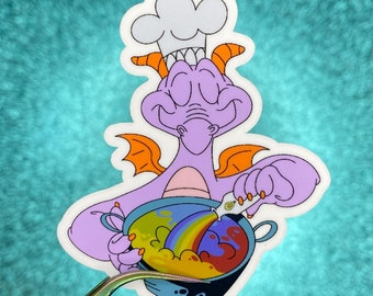 Figment Cooking Sticker | EPCOT | Waterproof Vinyl Sticker